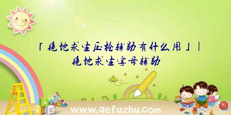 「绝地求生压枪辅助有什么用」|绝地求生字母辅助